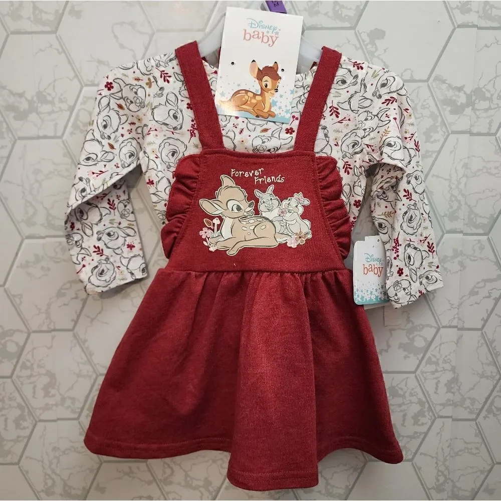 Nwt Lot of two Pinafore skirt dress sets, Size 12 months